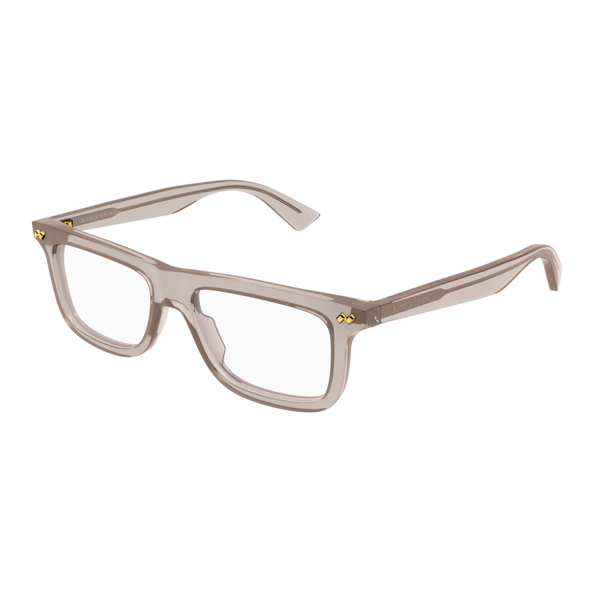 Bottega Veneta BV1506O Taupe Rosé 004 de trois-quarts - Les Lunettes de Pauline
