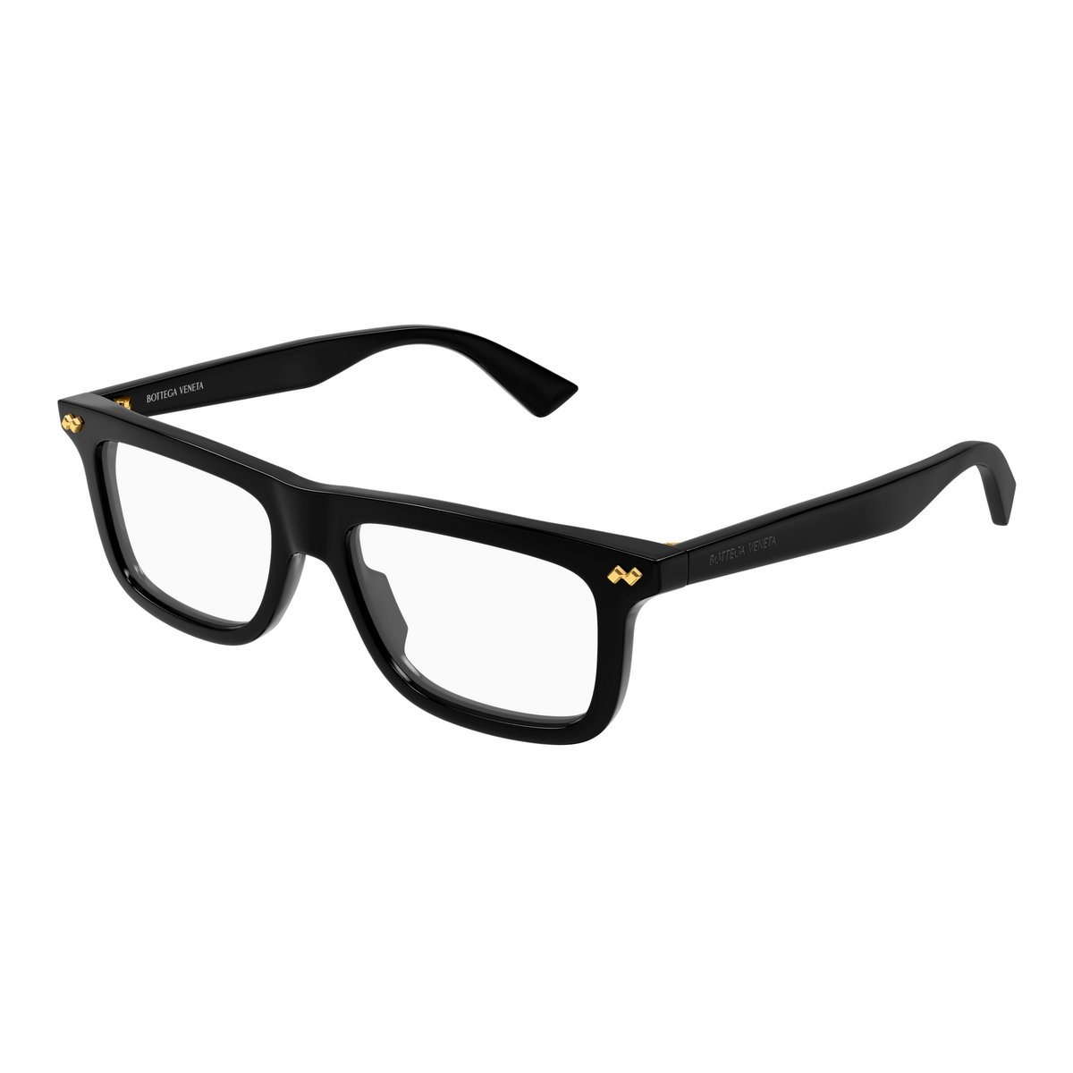 Bottega Veneta BV1506O Noir 005 de trois-quarts - Les Lunettes de Pauline