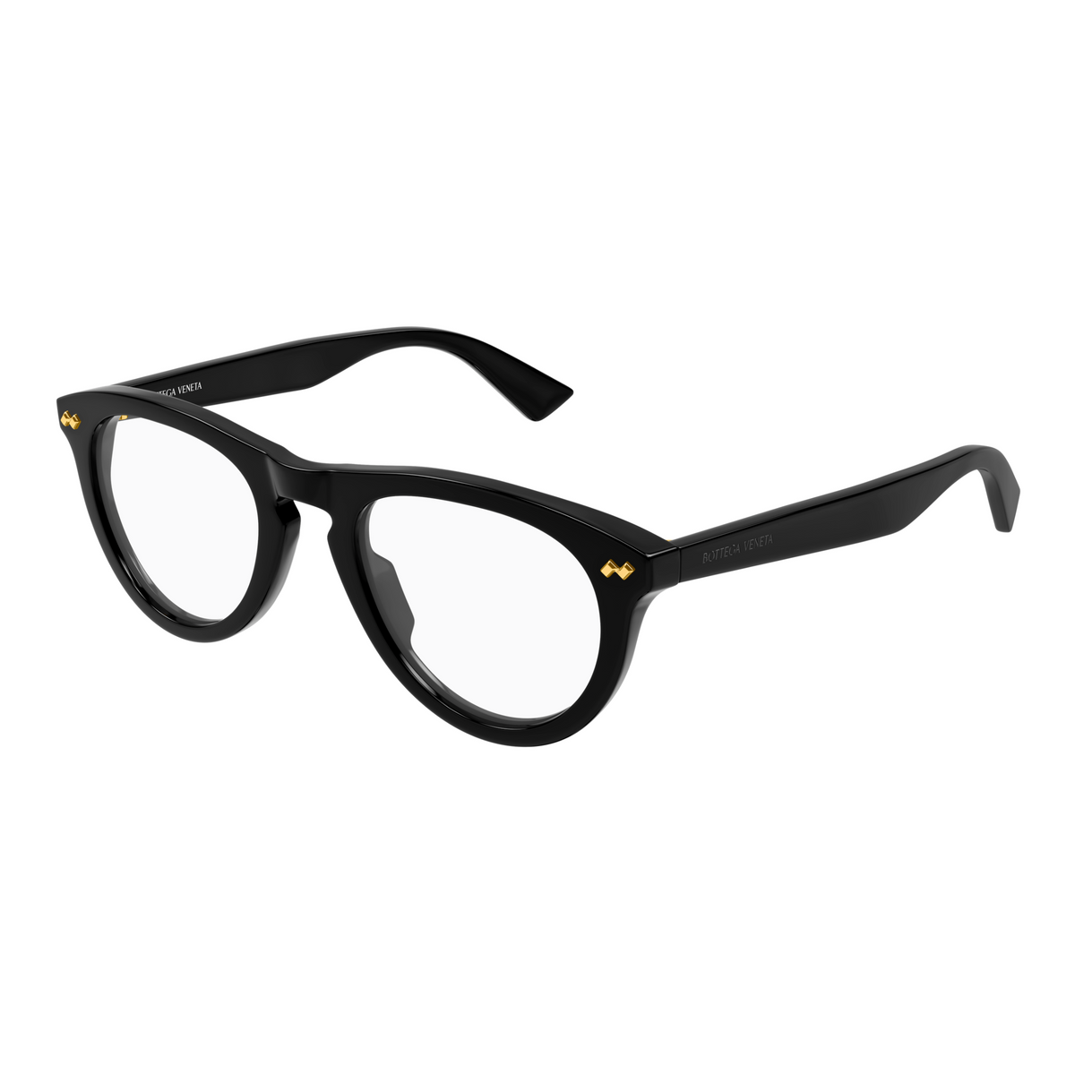 Bottega Veneta BV1507O Noir 006 de trois-quarts - Les Lunettes de Pauline