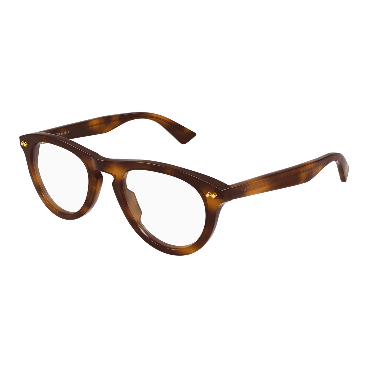 Bottega Veneta BV1507O Écaille Havane 007 de trois-quarts - Les Lunettes de Pauline