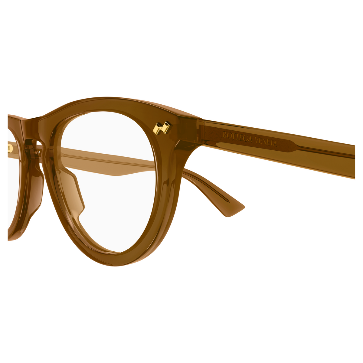 Bottega Veneta BV1507O Ocre 008 en détail des branches - Les Lunettes de Pauline