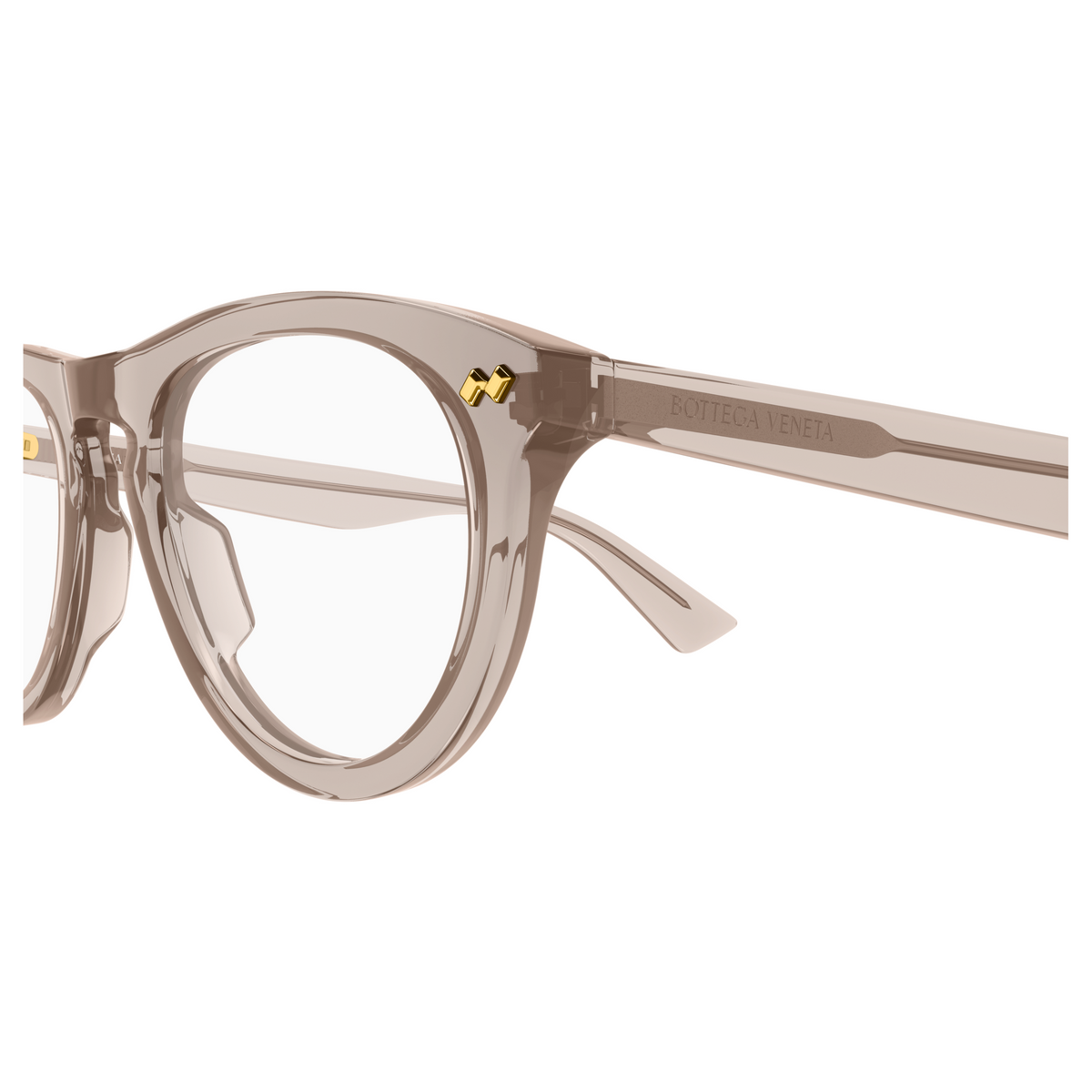 Bottega Veneta BV1507O Taupe Rosé 009 en détail des branches - Les Lunettes de Pauline