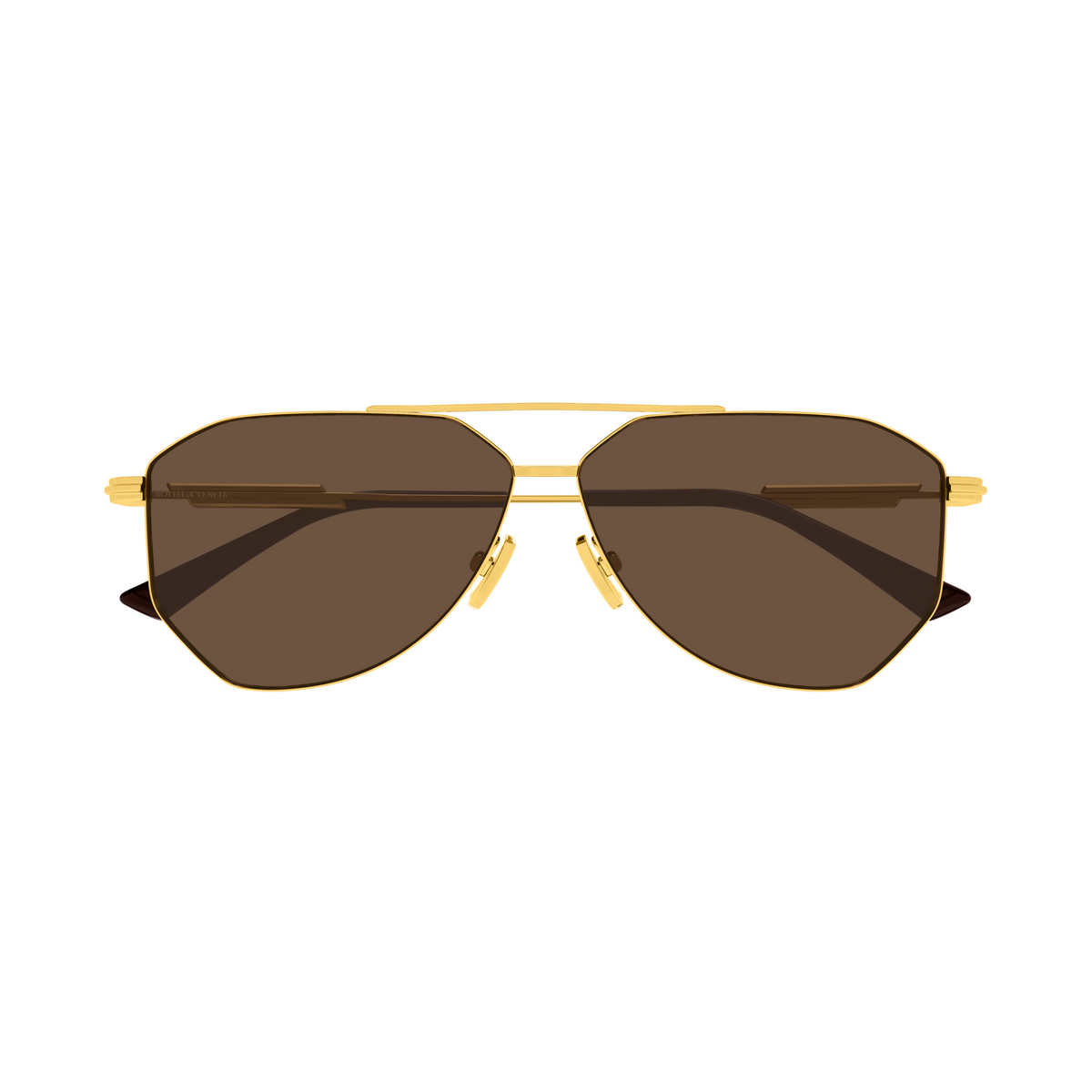 Bottega Veneta BV1508S Doré Verres Bruns 002 de face - Les Lunettes de Pauline