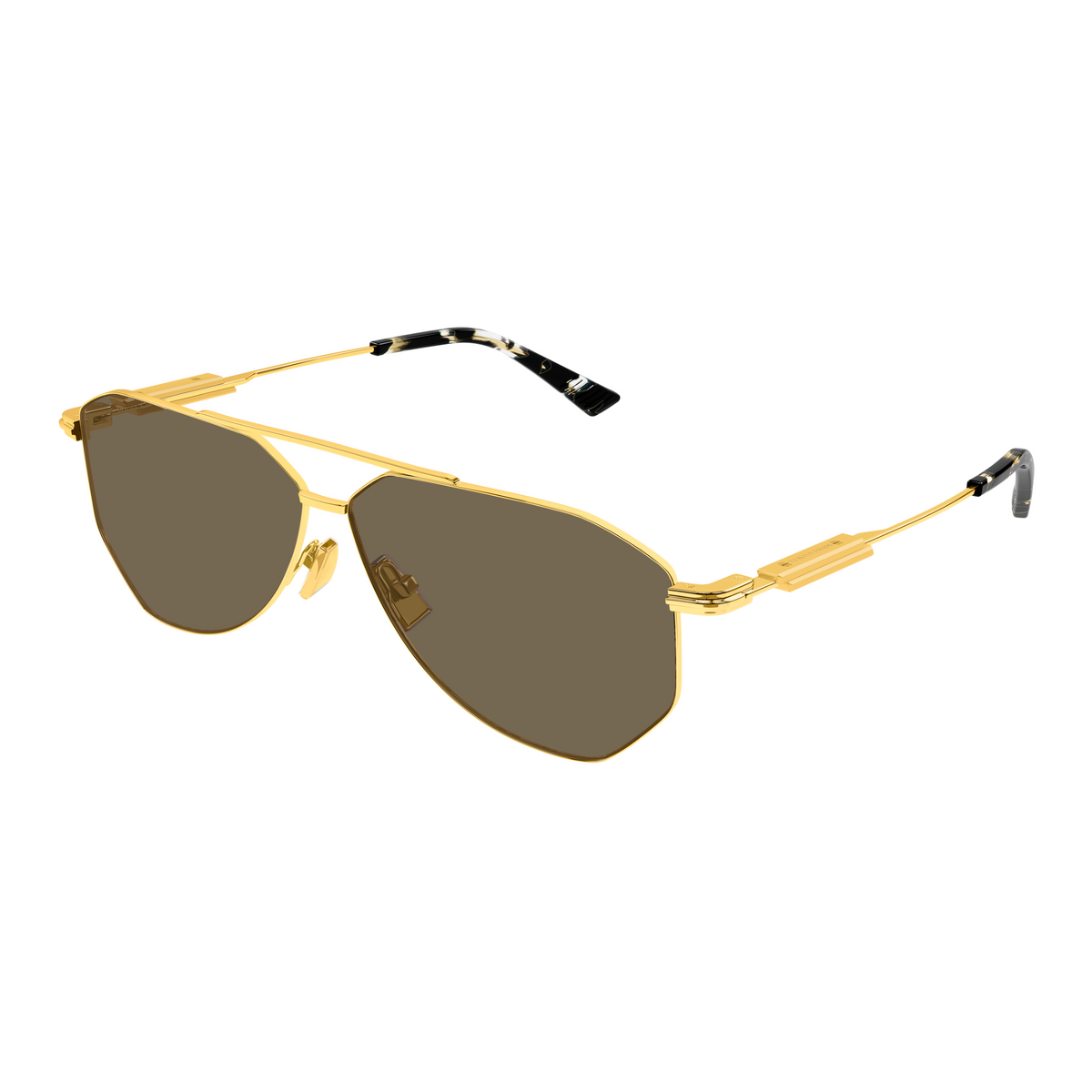 Bottega Veneta BV1508S Doré Verres Kaki 003 de trois-quarts - Les Lunettes de Pauline