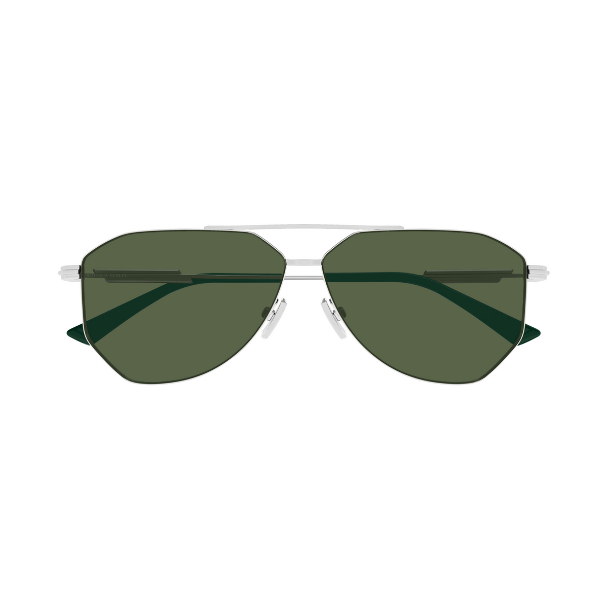 Bottega Veneta BV1508S Argenté Verres Verts 004 de face - Les Lunettes de Pauline