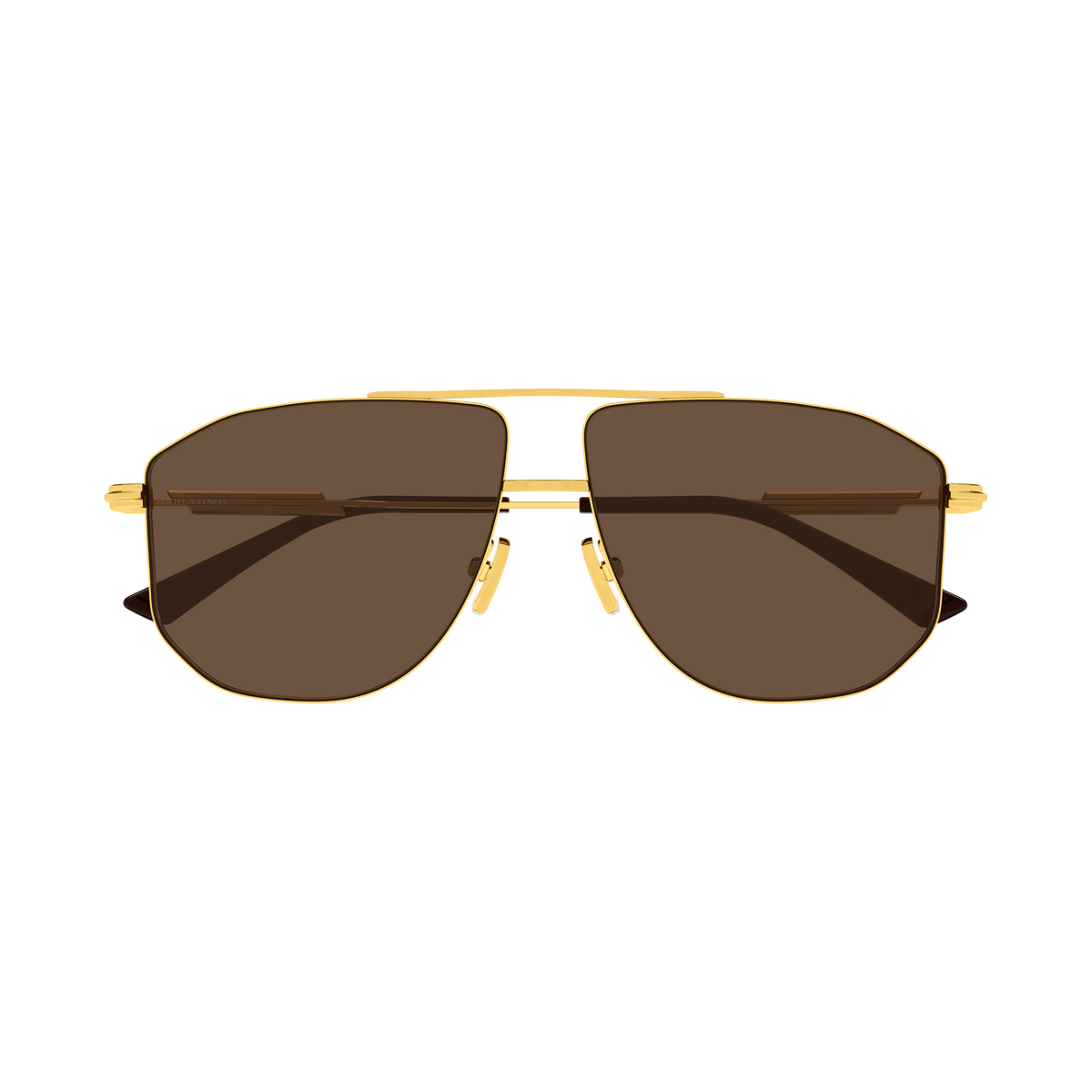 Bottega Veneta BV1509S Doré Verres Bruns 002 de face - Les Lunettes de Pauline