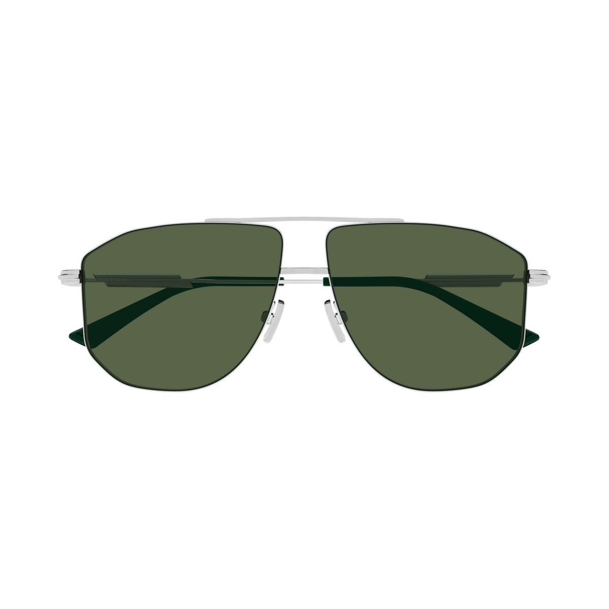 Bottega Veneta BV1509S Argenté Verres Verts 004 de face - Les Lunettes de Pauline