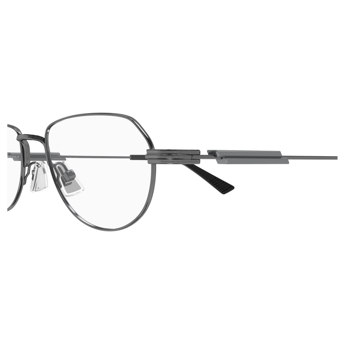Bottega Veneta BV1510O Gunmetal 001 en détail des branches - Les Lunettes de Pauline
