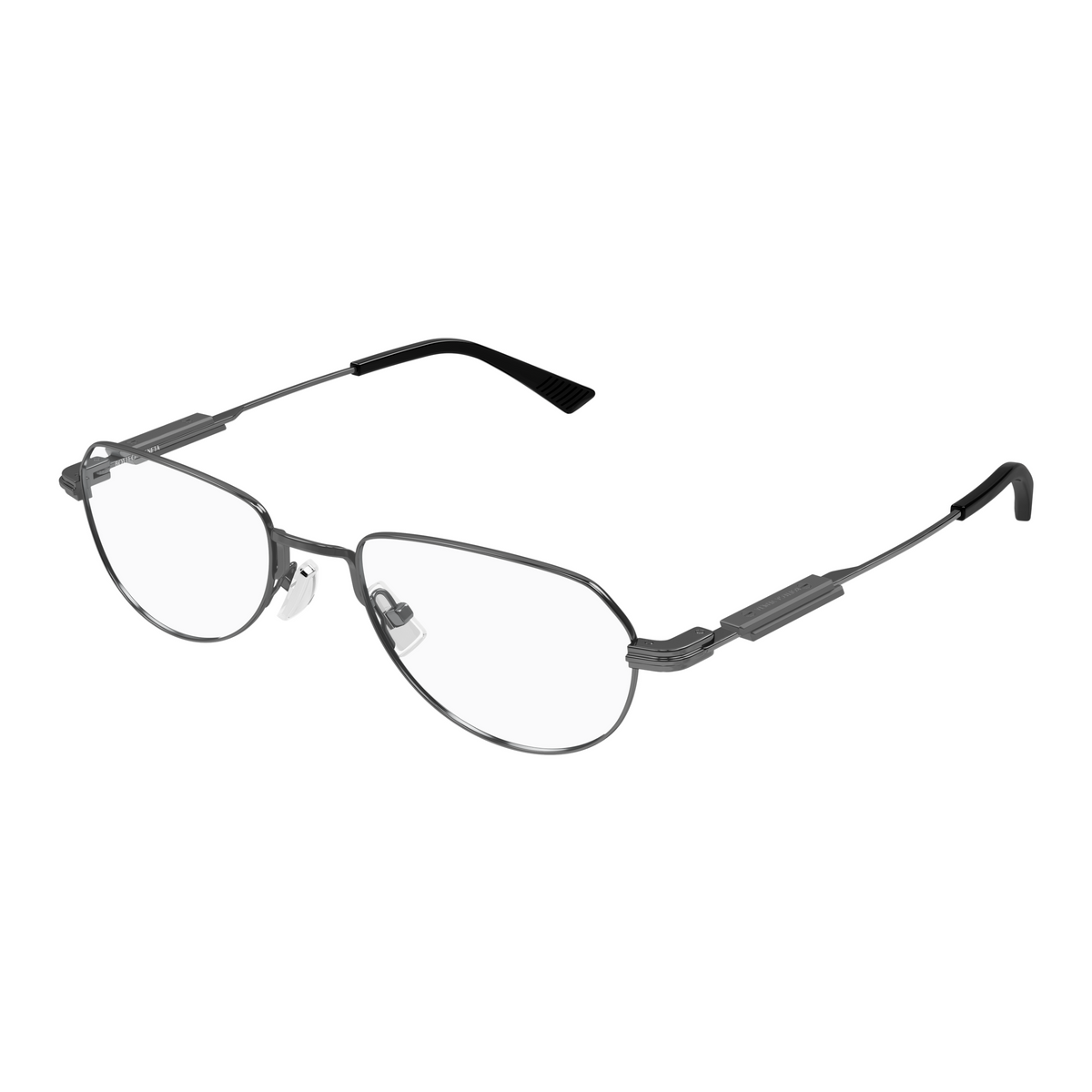 Bottega Veneta BV1510O Gunmetal 001 de trois-quarts - Les Lunettes de Pauline