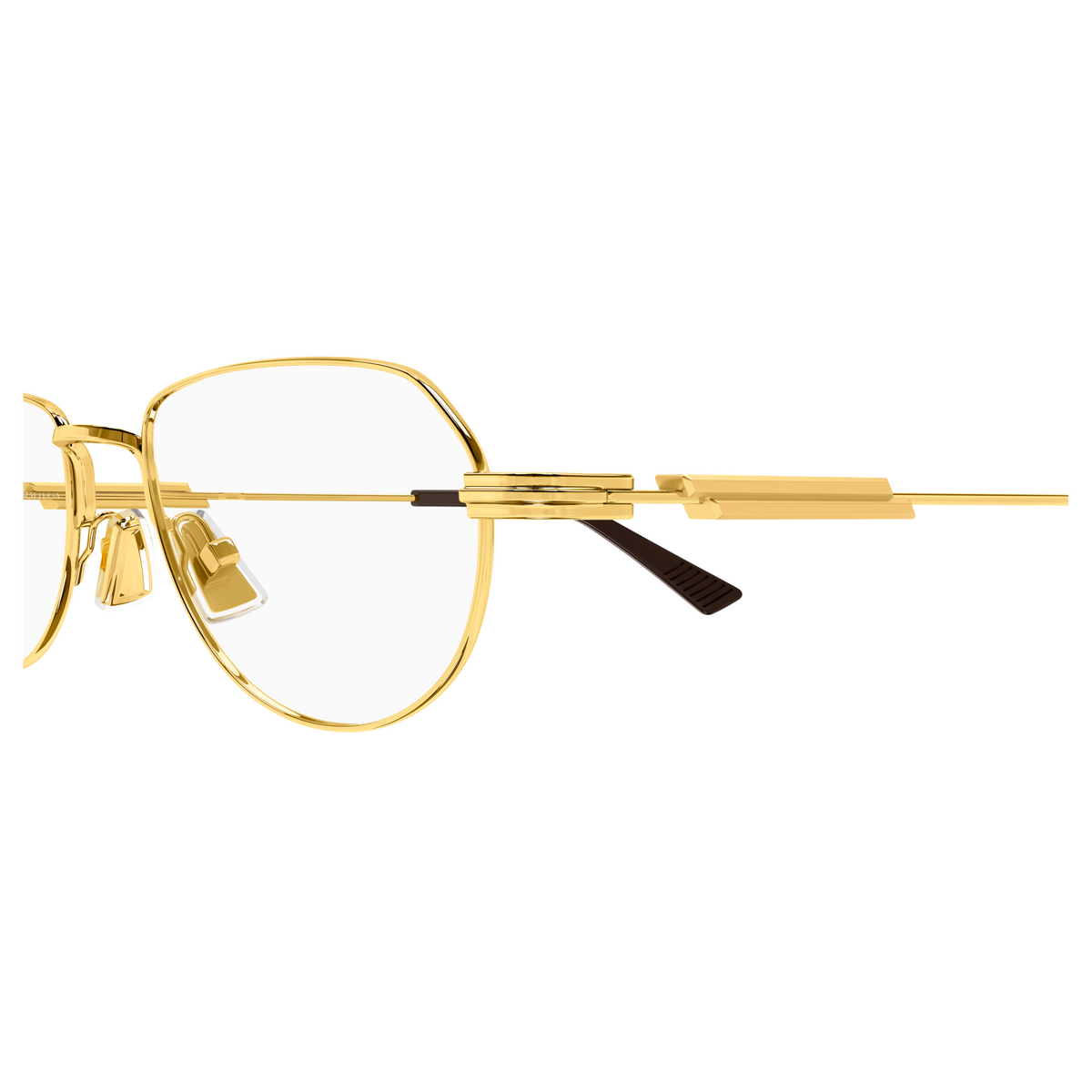 Bottega Veneta BV1510O Doré 002 en détail des branches - Les Lunettes de Pauline