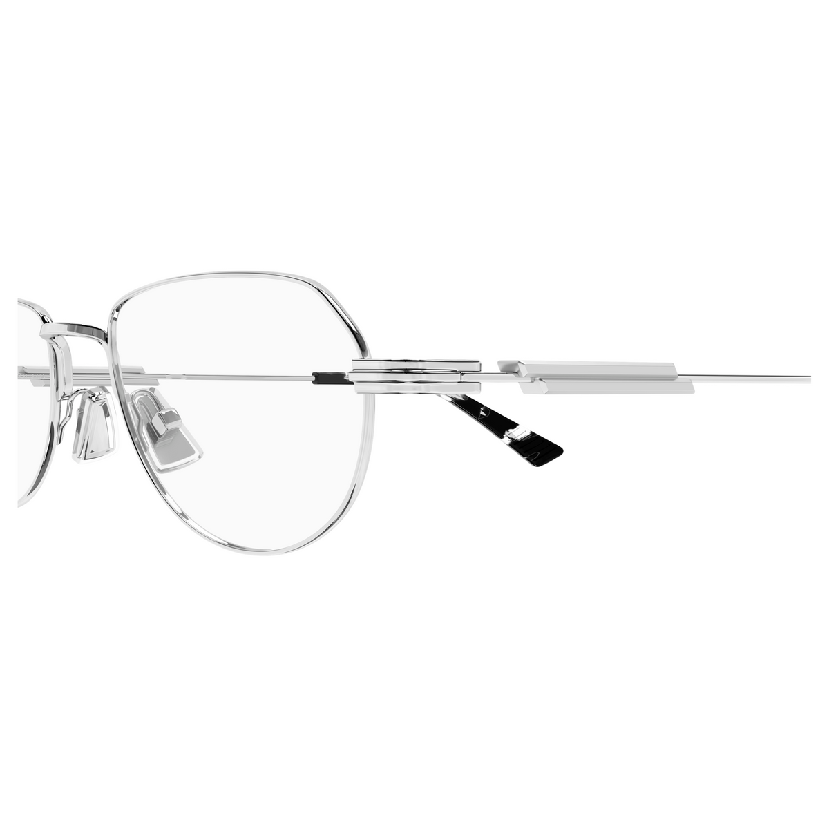 Bottega Veneta BV1510O Argenté 003 en détail des branches - Les Lunettes de Pauline