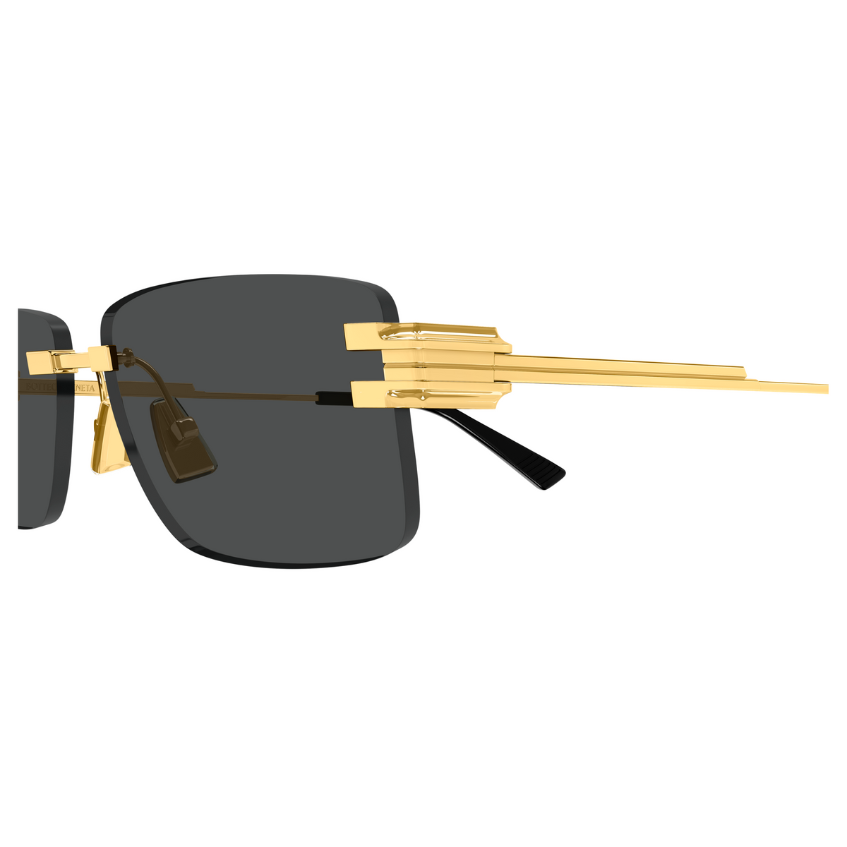 Bottega Veneta BV1511S Doré 001 en détail des branches - Les Lunettes de Pauline