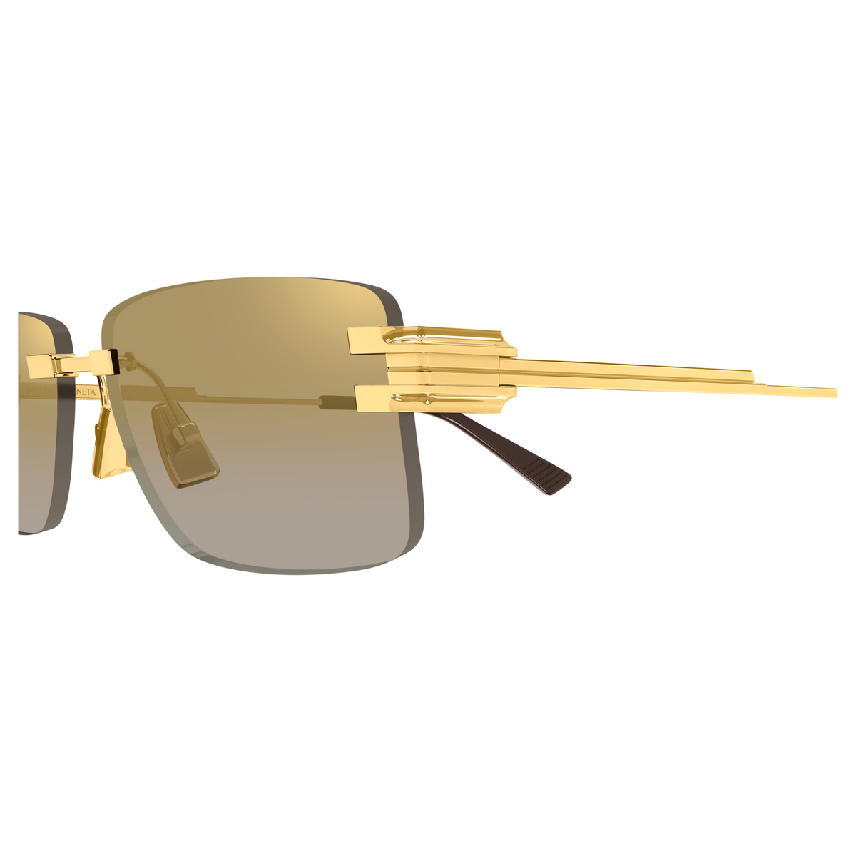 Bottega Veneta BV1511S Doré Verres Miroir 002 en détail des branches - Les Lunettes de Pauline