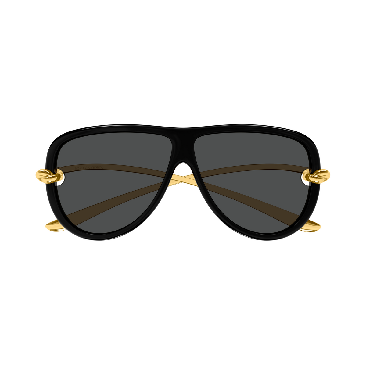 Bottega Veneta BV1513S Noir Doré 001 de face - Les Lunettes de Pauline