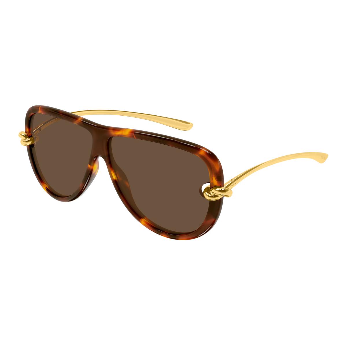 Bottega Veneta BV1513S Écaille Havane Doré 002 de trois-quarts - Les Lunettes de Pauline