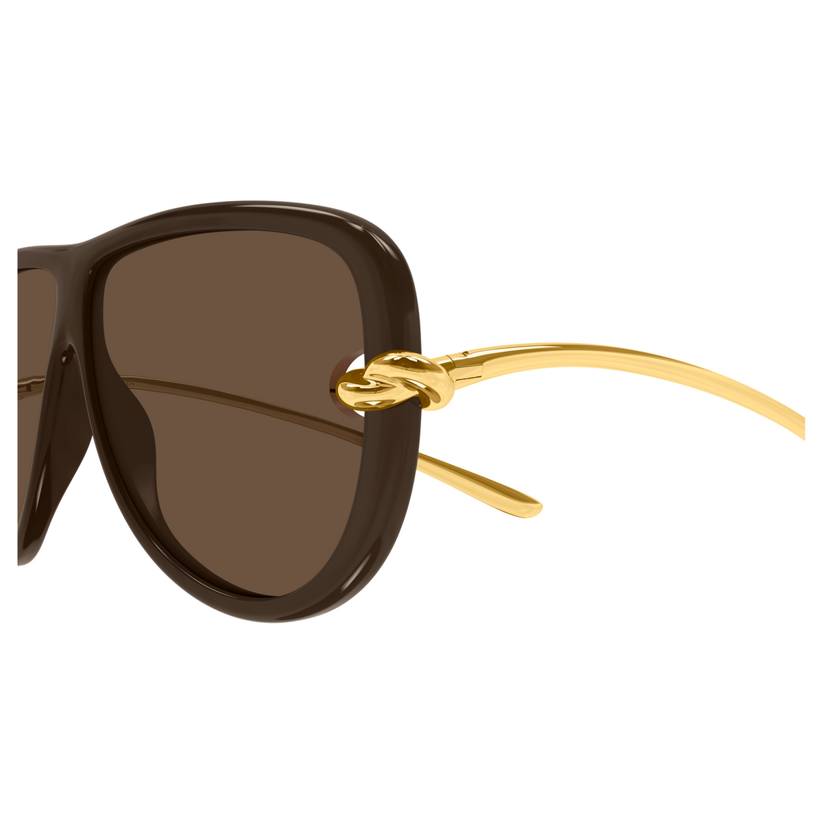 Bottega Veneta BV1513S Brun Doré 003 en détail des branches - Les Lunettes de Pauline