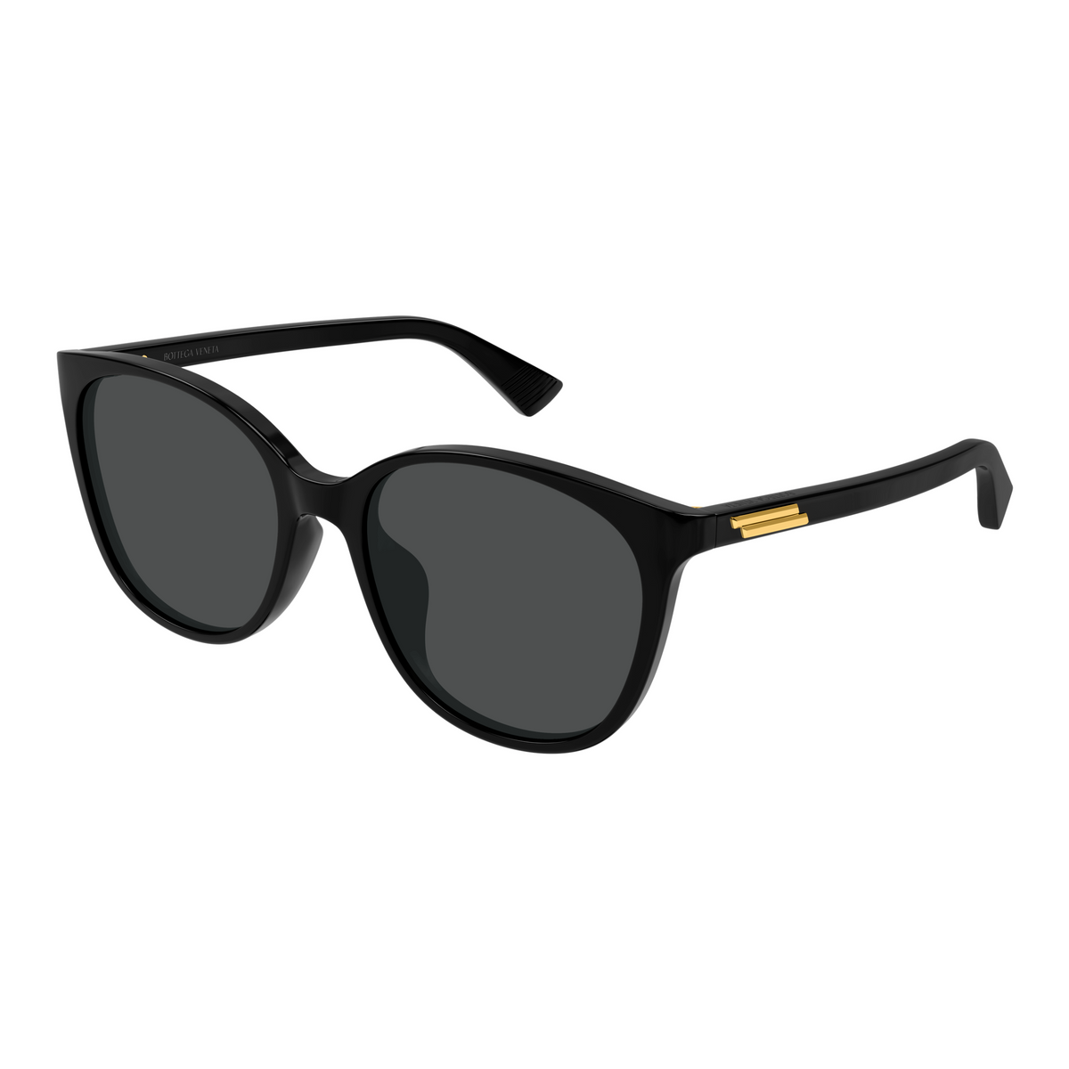 Bottega Veneta BV1515SK Noir 001 de trois-quarts - Les Lunettes de Pauline