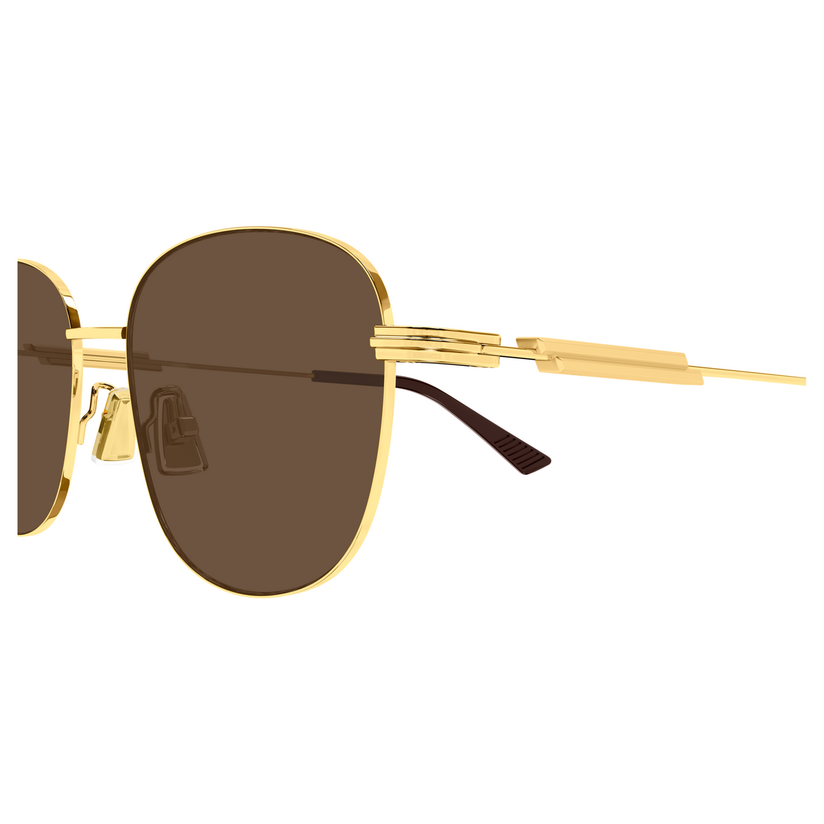 Bottega Veneta BV1517SA Doré 002 en détail des branches - Les Lunettes de Pauline