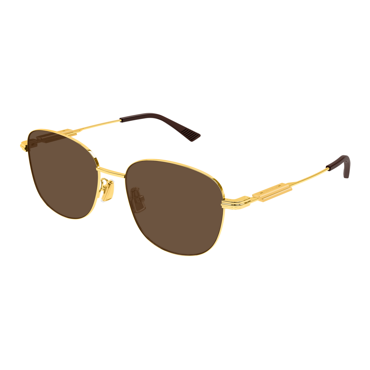 Bottega Veneta BV1517SA Doré 002 de trois-quarts - Les Lunettes de Pauline