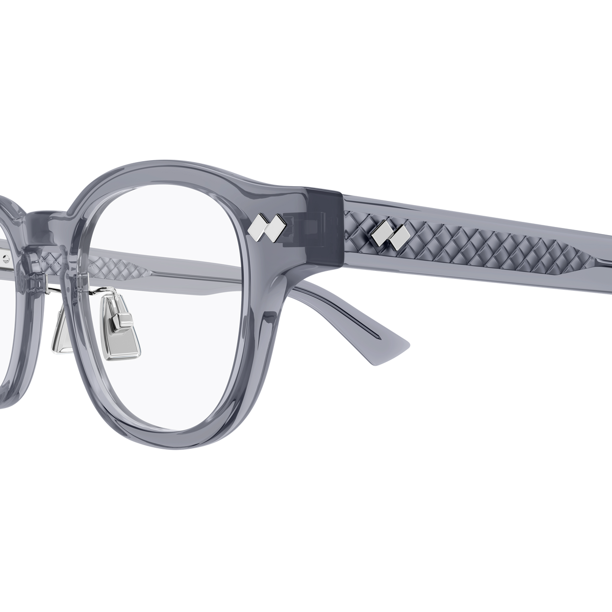 Bottega Veneta BV1518OA Bleu Clair 004 en détail des branches - Les Lunettes de Pauline