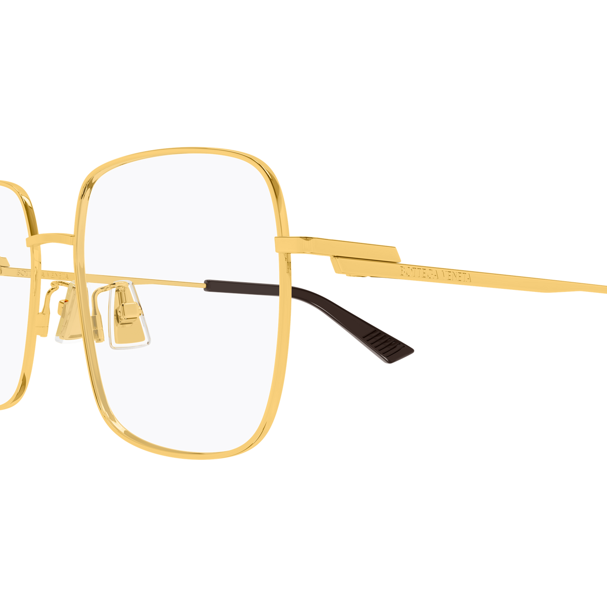 Bottega Veneta BV1519OJ Doré 001 en détail des branches - Les Lunettes de Pauline