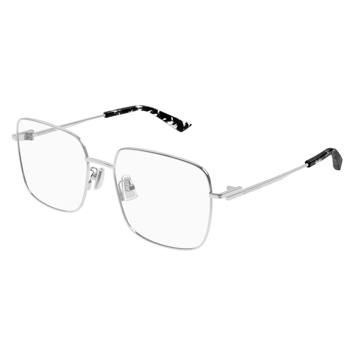 Bottega Veneta BV1519OJ Argenté 002 de trois-quarts - Les Lunettes de Pauline