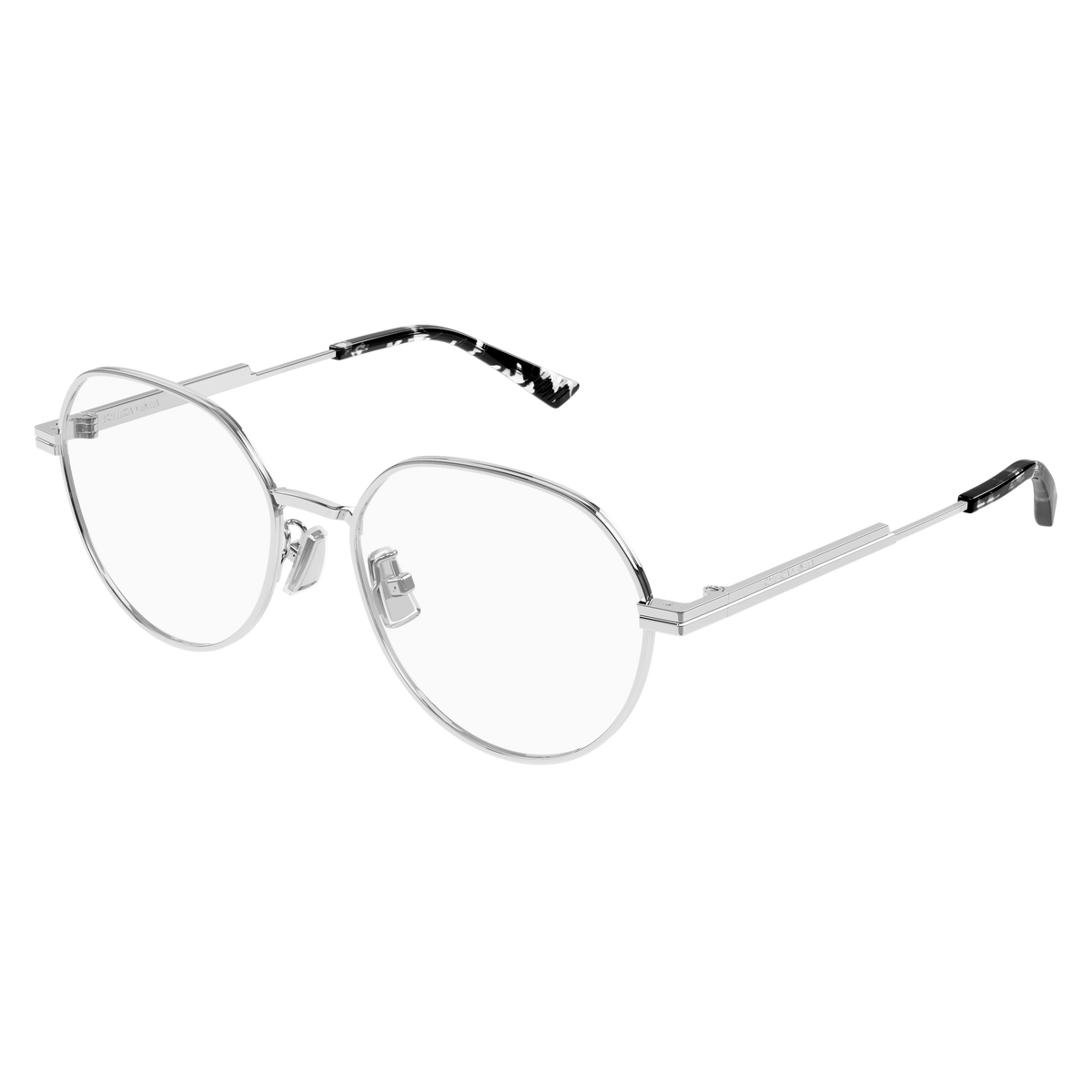 Bottega Veneta BV1520OJ Argenté 002 de trois-quarts - Les Lunettes de Pauline