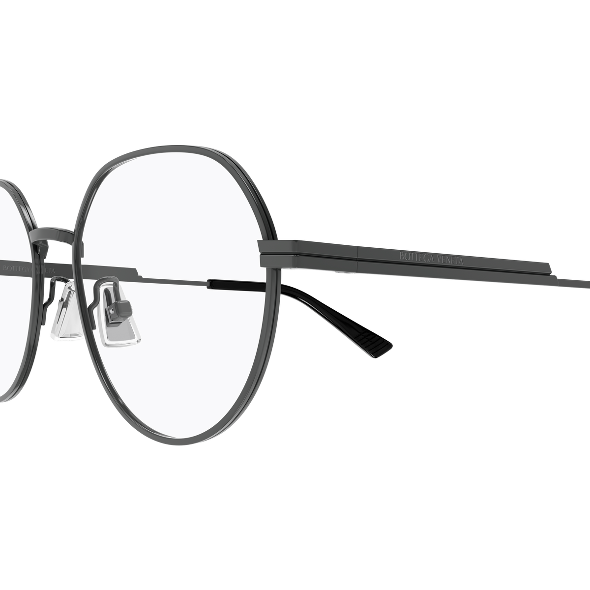 Bottega Veneta BV1520OJ Ruthénium 003 en détail des branches - Les Lunettes de Pauline