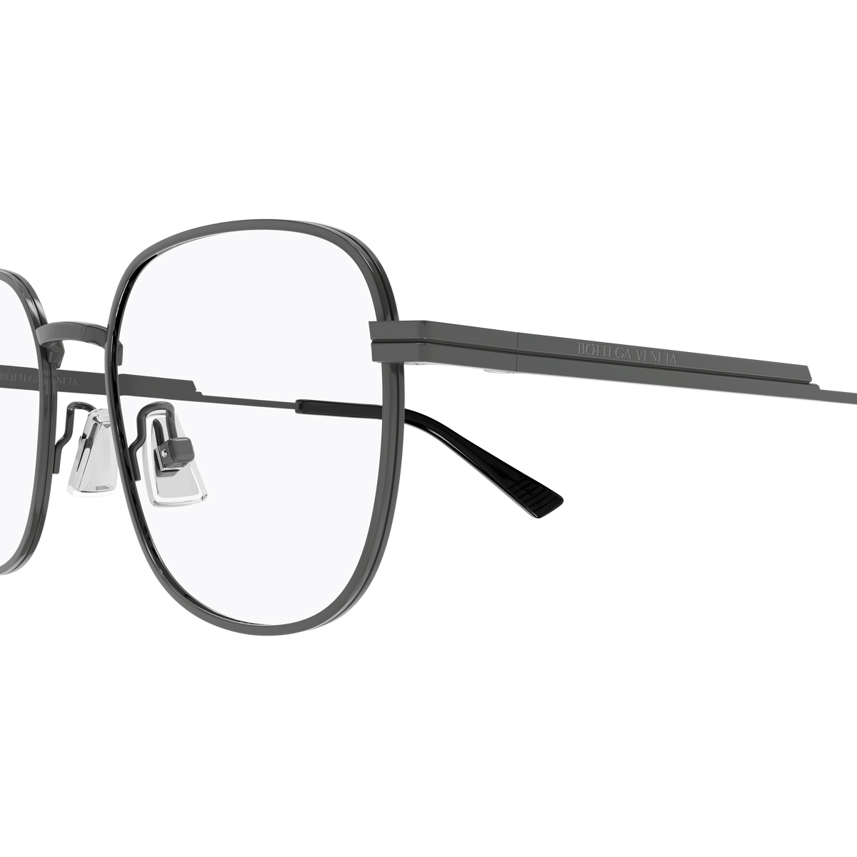 Bottega Veneta BV1521OJ Ruthénium 003 en détail des branches - Les Lunettes de Pauline
