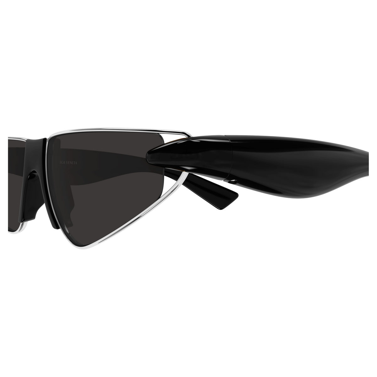 Bottega Veneta BV1523S Noir Argenté 003 en détail des branches - Les Lunettes de Pauline