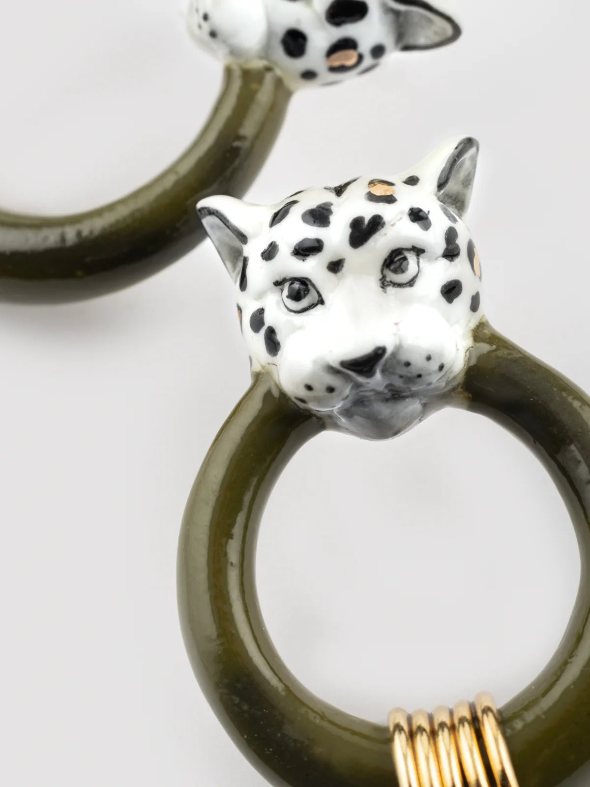 Boucles d'oreilles léopard blanc et doré - Nach - Les Lunettes de Pauline