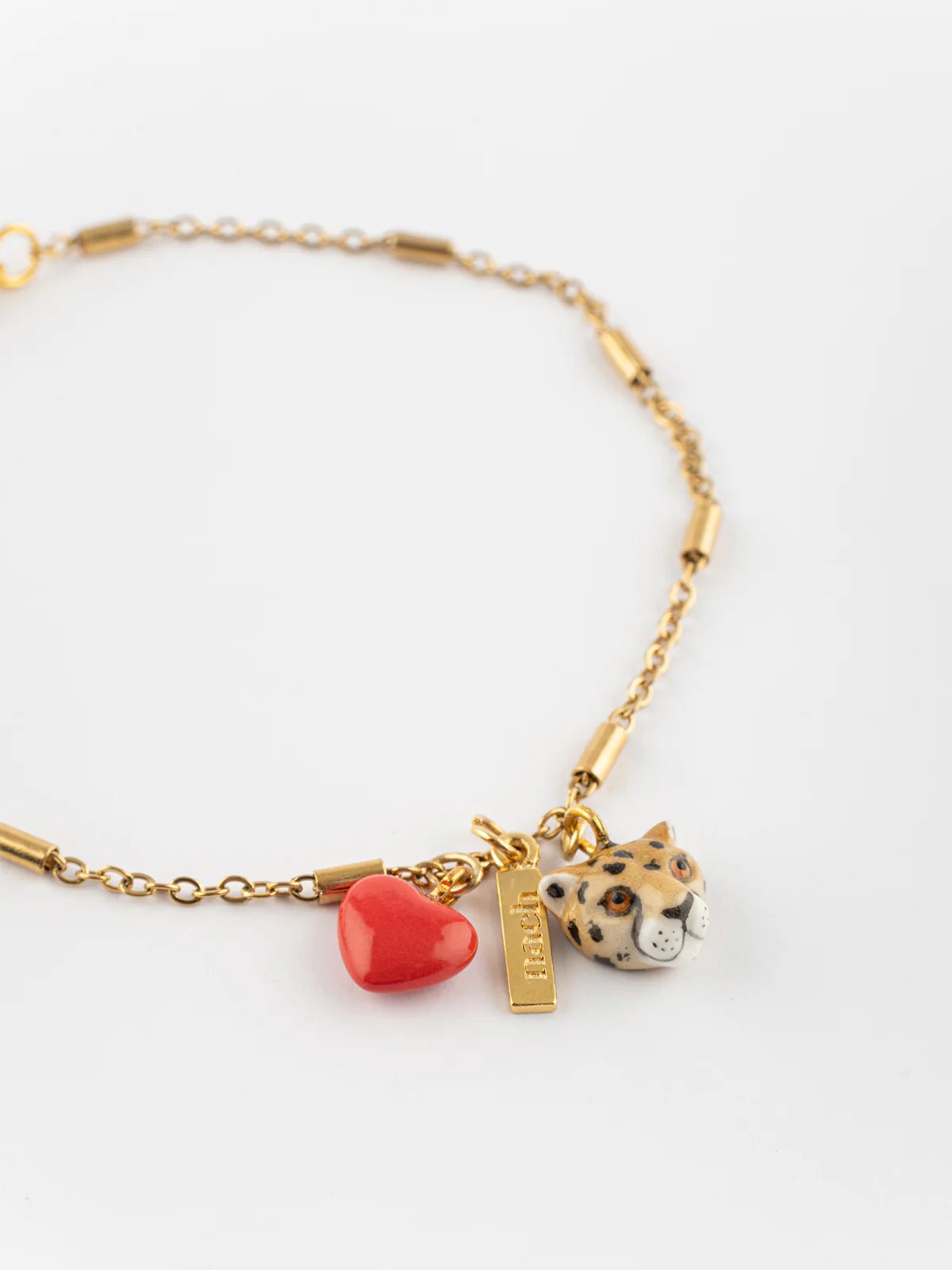 Bracelet chaîne léopard et coeur - Nach - Les Lunettes de Pauline