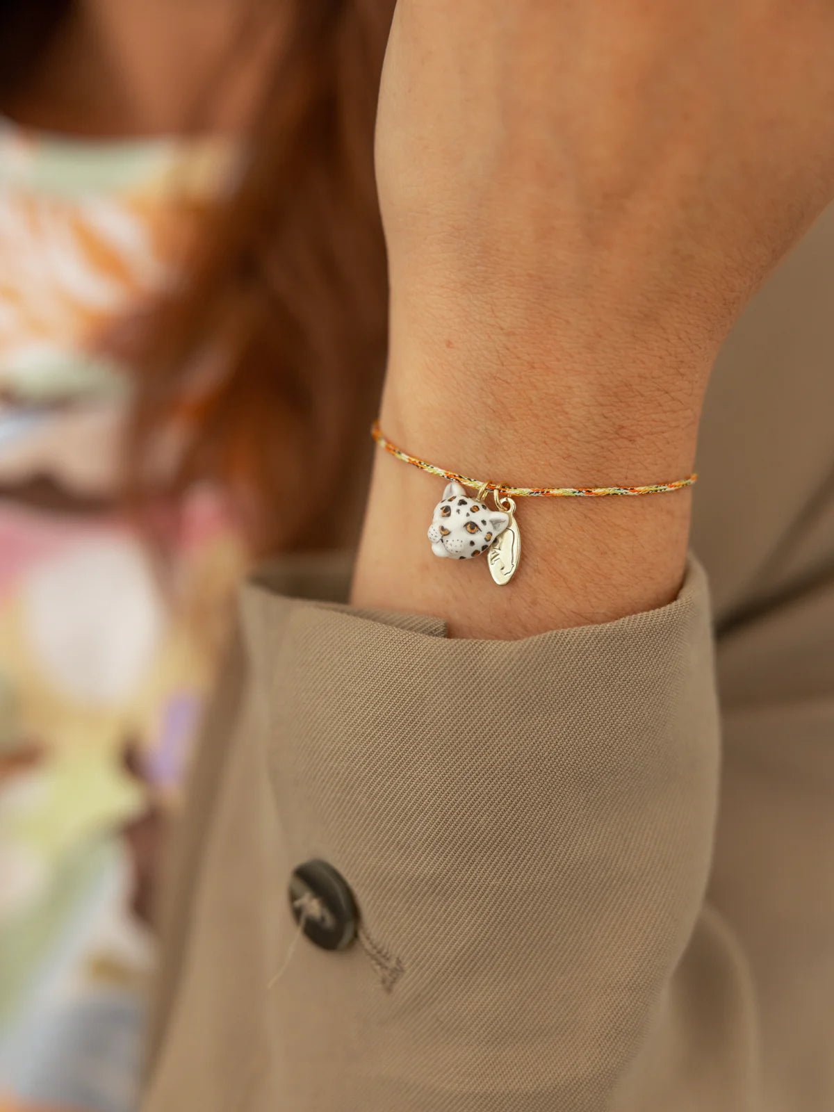 Bracelet cordon léopard blanc et doré - Nach - Les Lunettes de Pauline