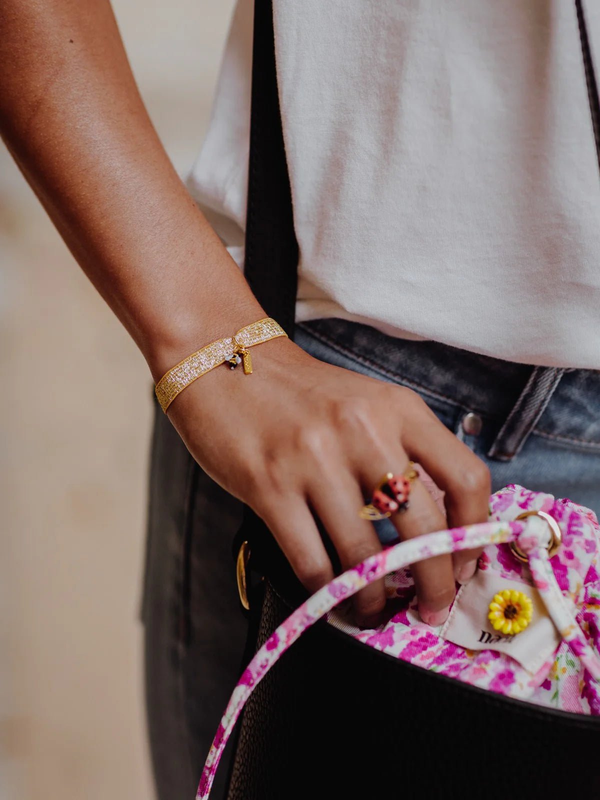 Bracelet twistband élastique orange abeille - Nach - Les Lunettes de Pauline