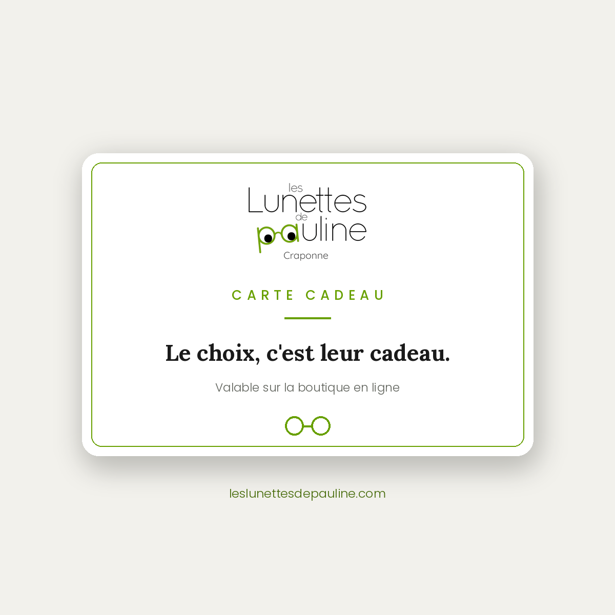 Carte cadeau Les Lunettes de Pauline