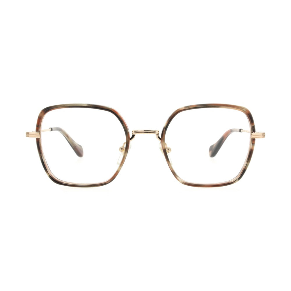 Carven CC1061 Écaille Rayée Brun E539 de face - Les Lunettes de Pauline