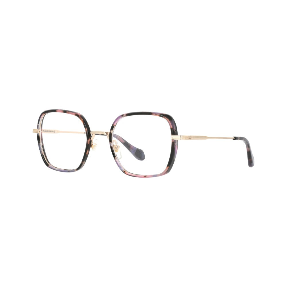 Carven CC1061 Écaille Rosée et Doré Clair RSDO de trois-quarts - Les Lunettes de Pauline