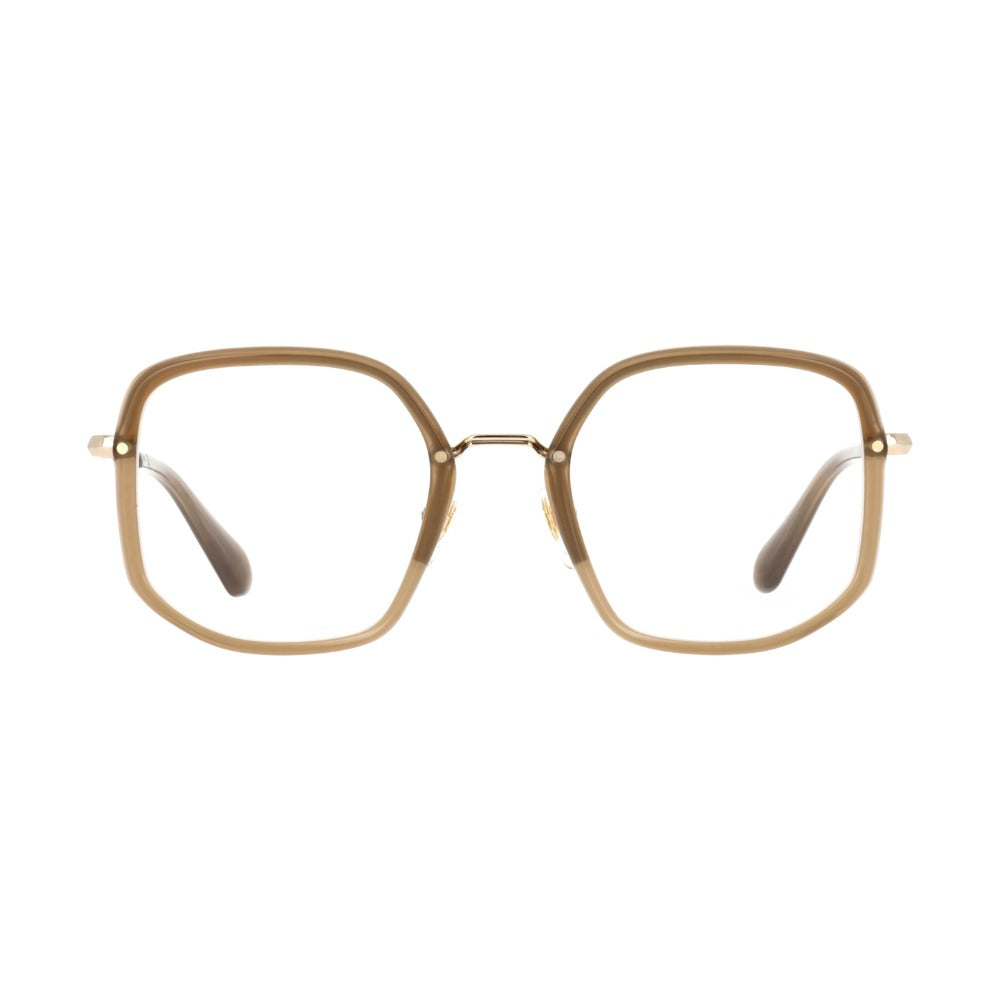 Carven CC1101 Brun Satiné et Doré Satiné BRDO de face - Les Lunettes de Pauline