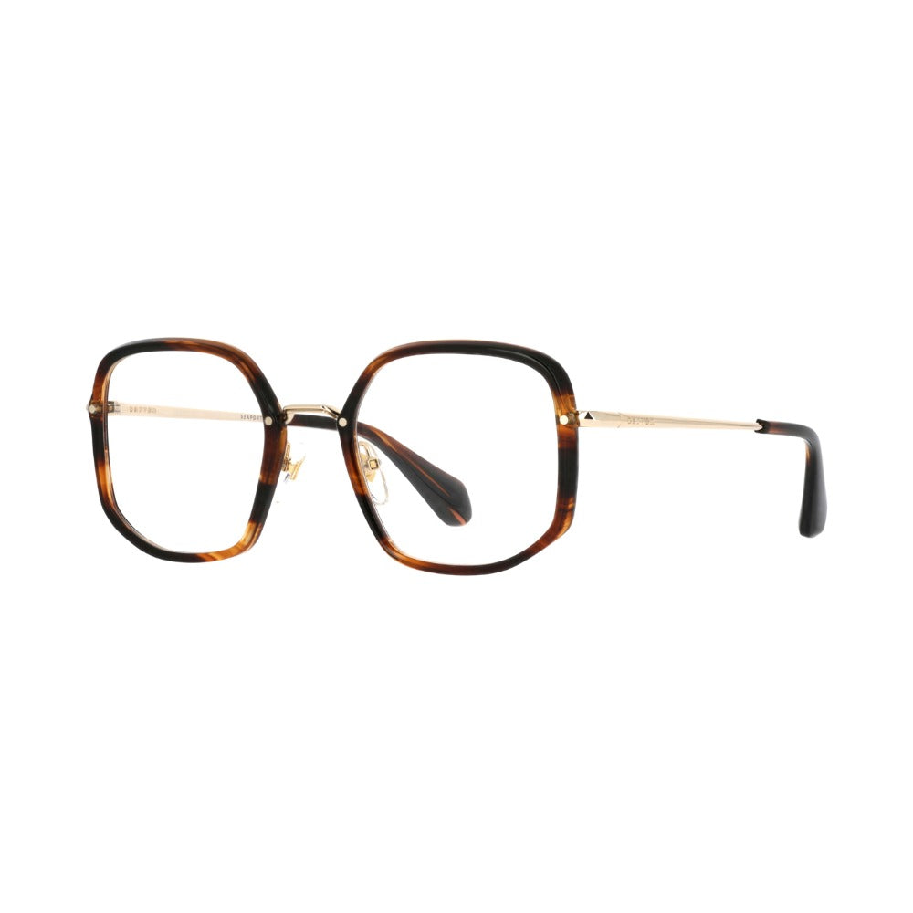 Carven CC1101 Écaille Jaune et Noire ECDO de trois-quarts - Les Lunettes de Pauline