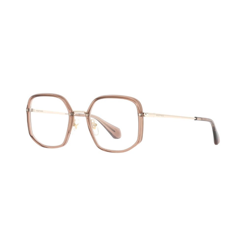 Carven CC1101 Beige et Doré Clair TADO de trois-quarts - Les Lunettes de Pauline