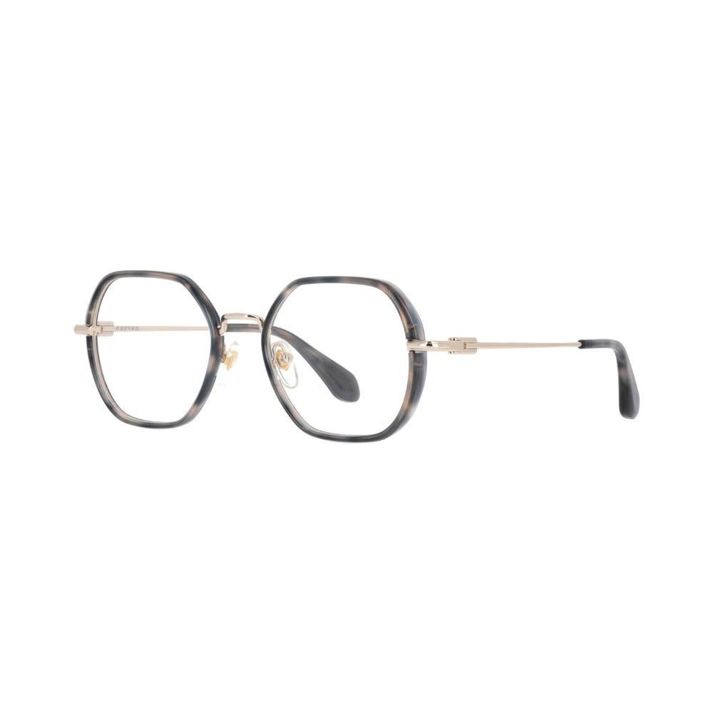 Carven CC1121 Gris Ardoise Satiné et Doré GRDO de trois-quarts - Les Lunettes de Pauline