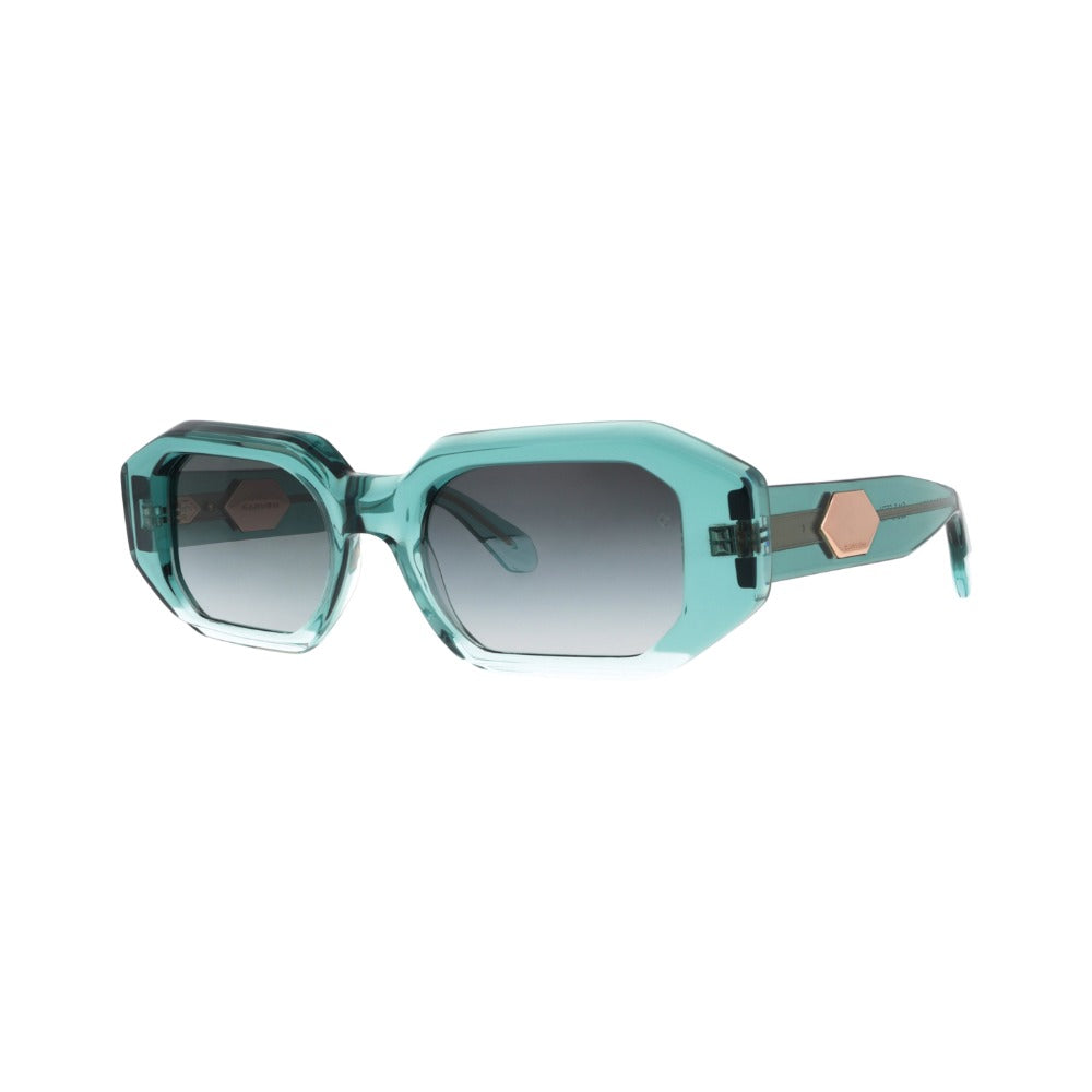 Carven CC4087S Cristal Céladon et Turquoise CETU de trois-quarts - Les Lunettes de Pauline
