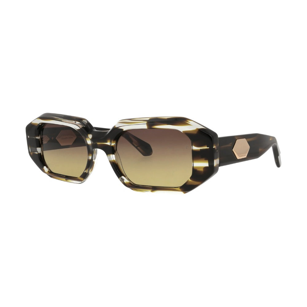 Carven CC4087S Écaille Cristal Vagues Brun E623 de trois-quarts - Les Lunettes de Pauline