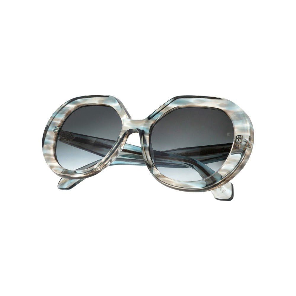 Carven CC4090S Écaille Vagues Vert d'Eau E653 en détail des branches - Les Lunettes de Pauline