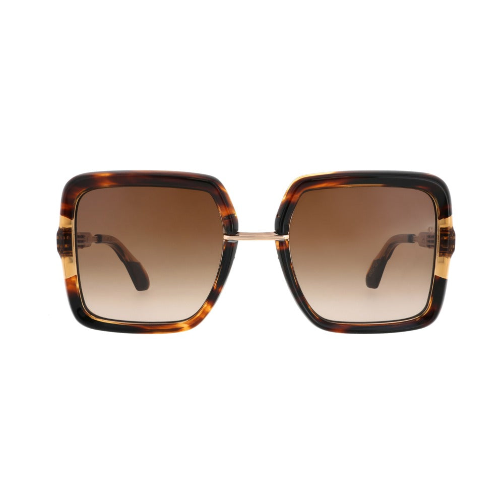Carven CC4094S Écaille Vagues Brun et Cognac ECCC de face - Les Lunettes de Pauline