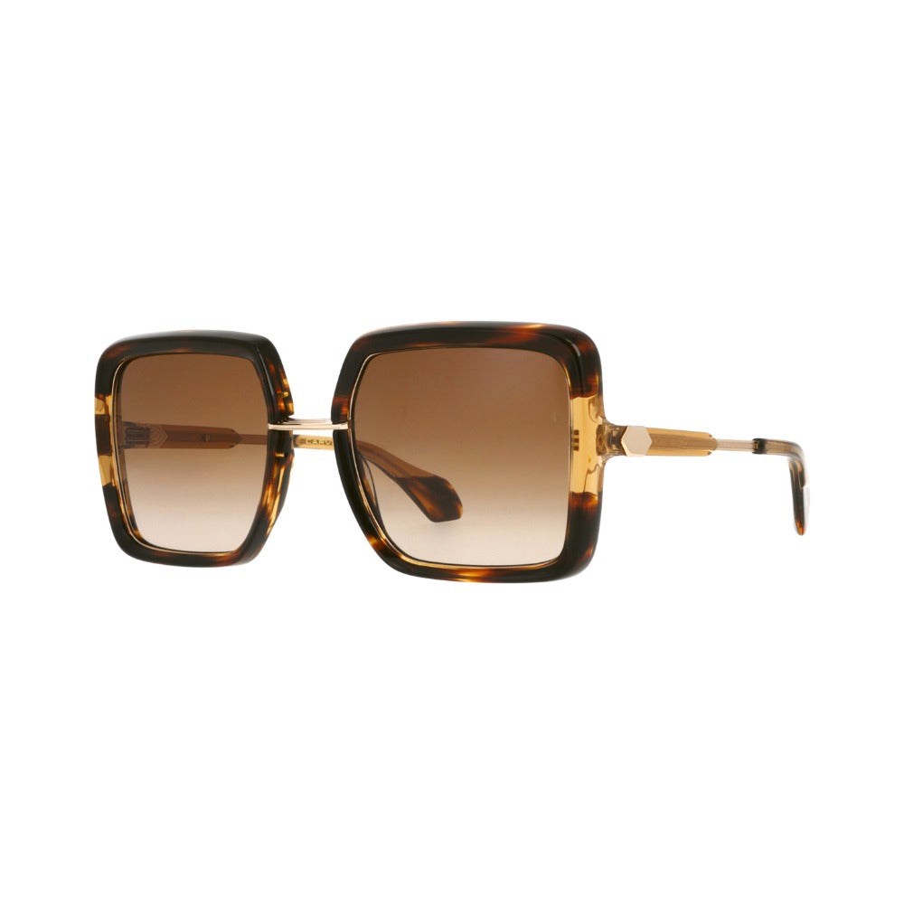 Carven CC4094S Écaille Vagues Brun et Cognac ECCC de trois-quarts - Les Lunettes de Pauline