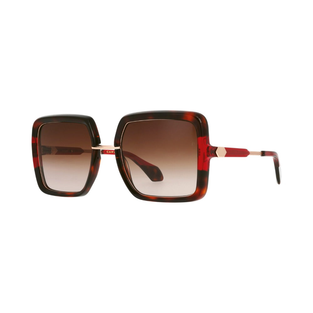 Carven CC4094S Écaille et Rouge ECRO de trois-quarts - Les Lunettes de Pauline