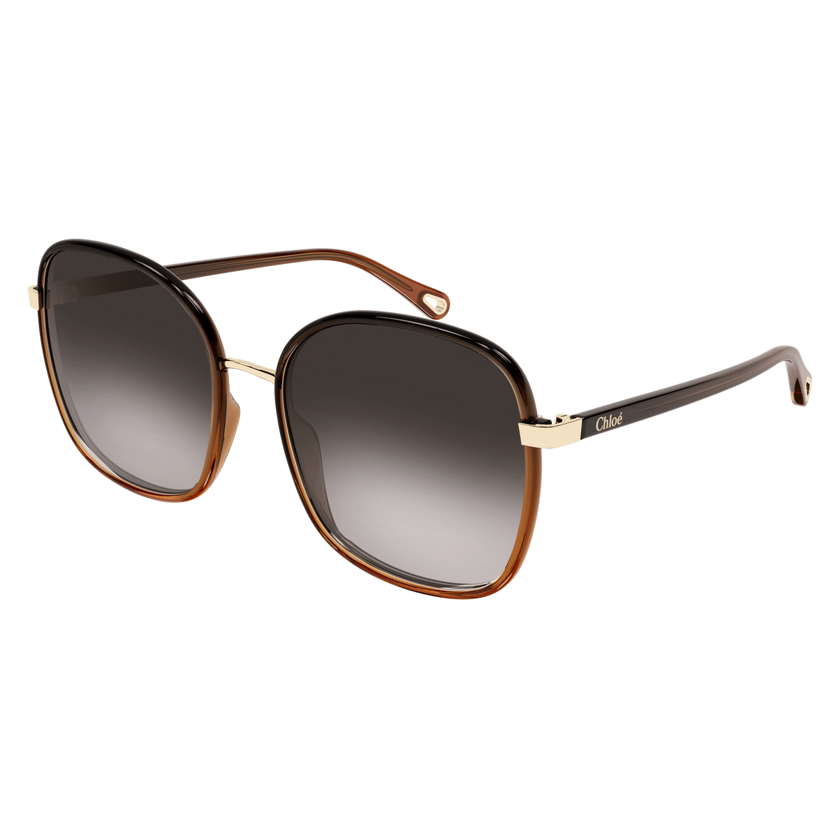 Chloé CH0031S Noir et Caramel 005 de trois-quarts - Les Lunettes de Pauline