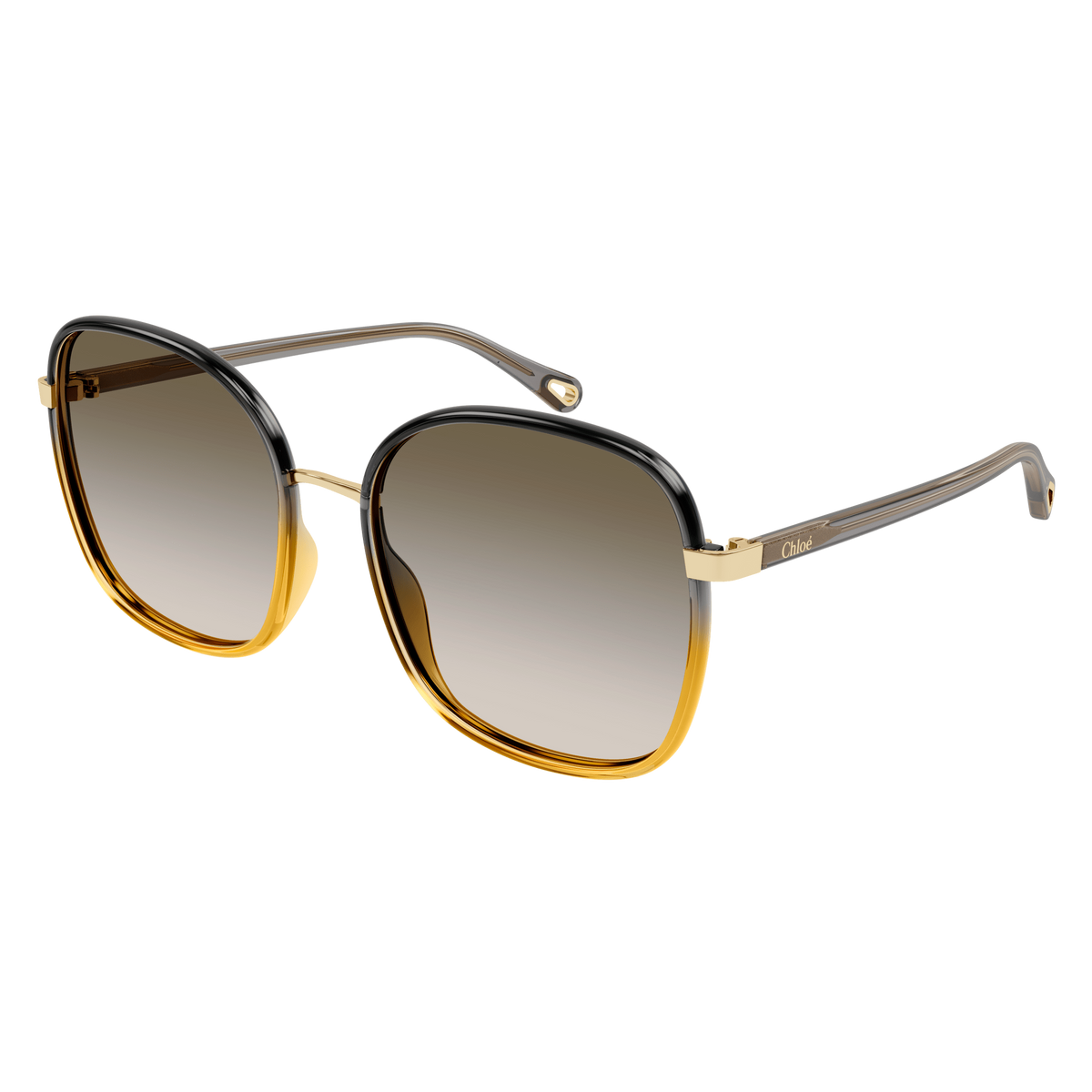 Chloé CH0031S Noir et Doré 010 de trois-quarts - Les Lunettes de Pauline