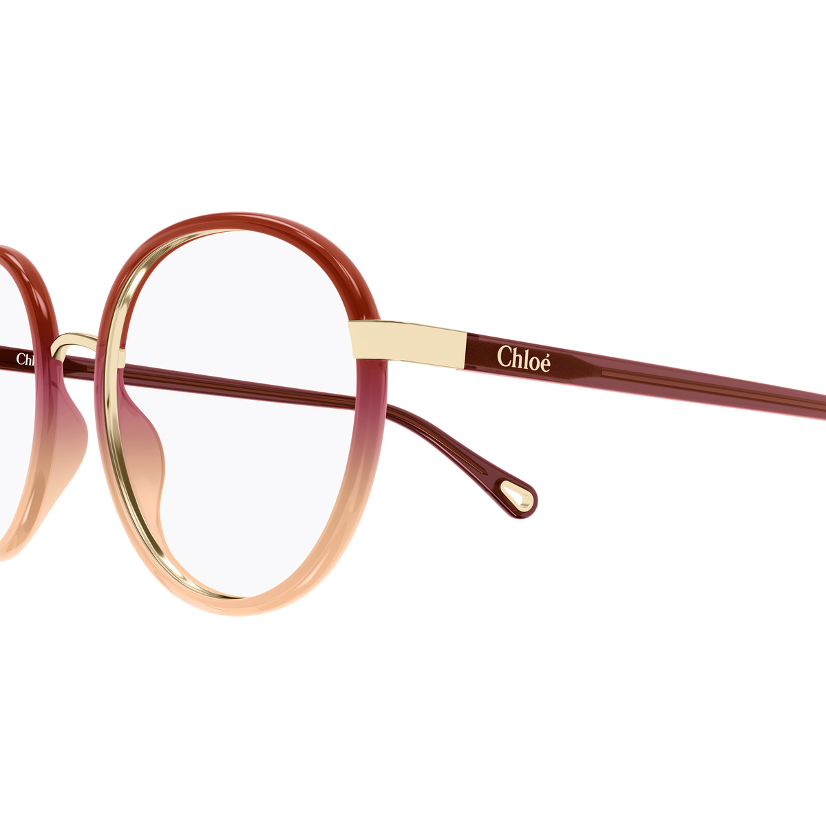 Chloé CH0033O Bordeaux 011 en détail des branches - Les Lunettes de Pauline